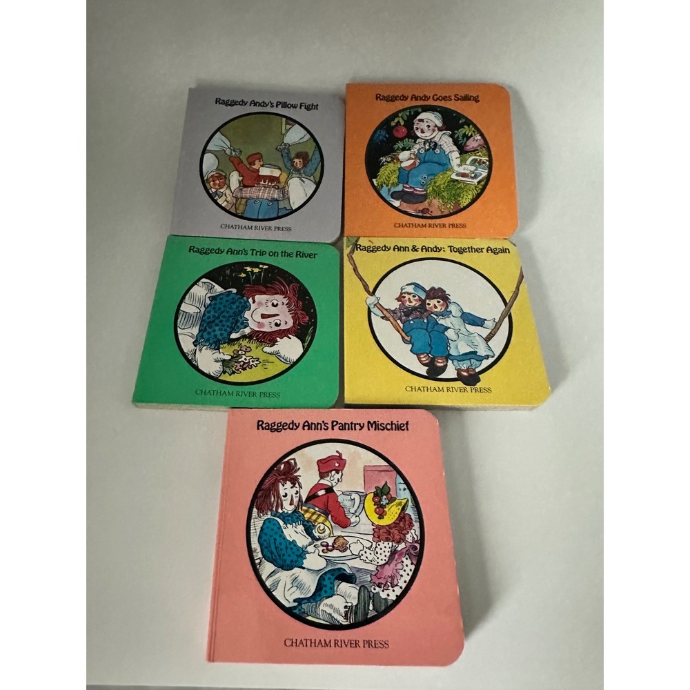 Vintage 1984 Raggedy Ann and Andy Board Books Set of 5 Chatham River Press - Picture 2 of 11